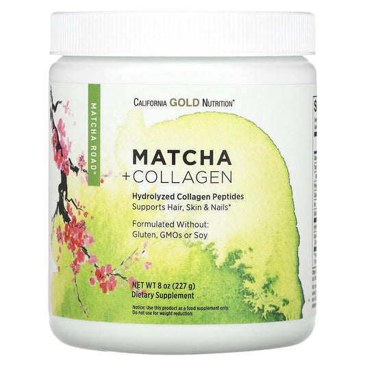 California Gold Nutrition
Matcha Road Matcha + Collagen, 8 oz (227 g)