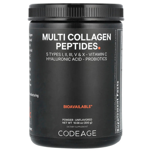 Codeage
Multi Collagen Peptides Powder, Unflavored, 10.58 oz (300 g)