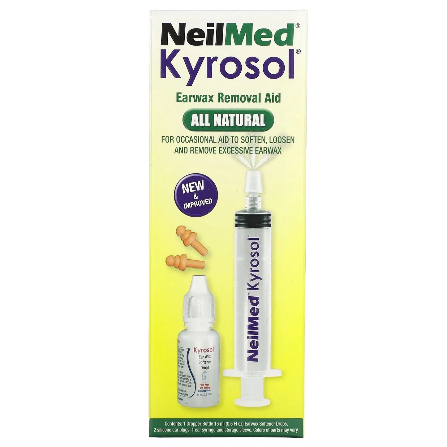 NeilMed
Kyrosol Earwax Removal Aid, Alcohol Free, 5 Piece Kit