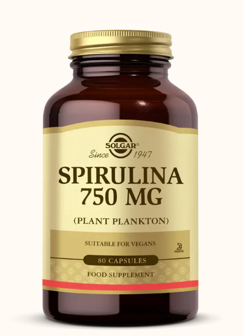 SOLGAR SPIRULINA 750MG, 80 CAPSULES