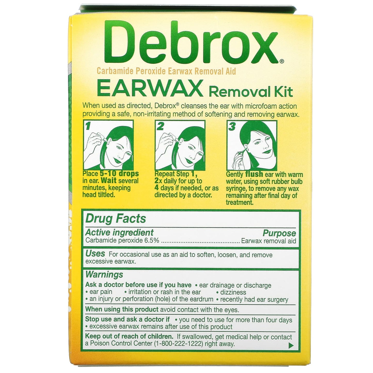 Debrox
Earwax Removal Kit, 0.5 fl oz (15 ml)