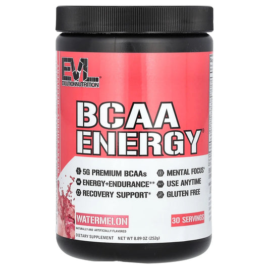 EVLution Nutrition
BCAA Energy, Watermelon, 8.89 oz (252 g)