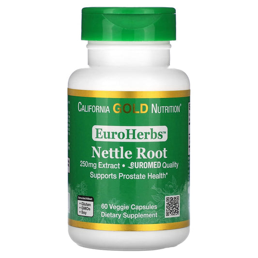 California Gold Nutrition
EuroHerbs, Nettle Root Extract, Euromed Quality, 250 mg, 60 Veggie Capsules