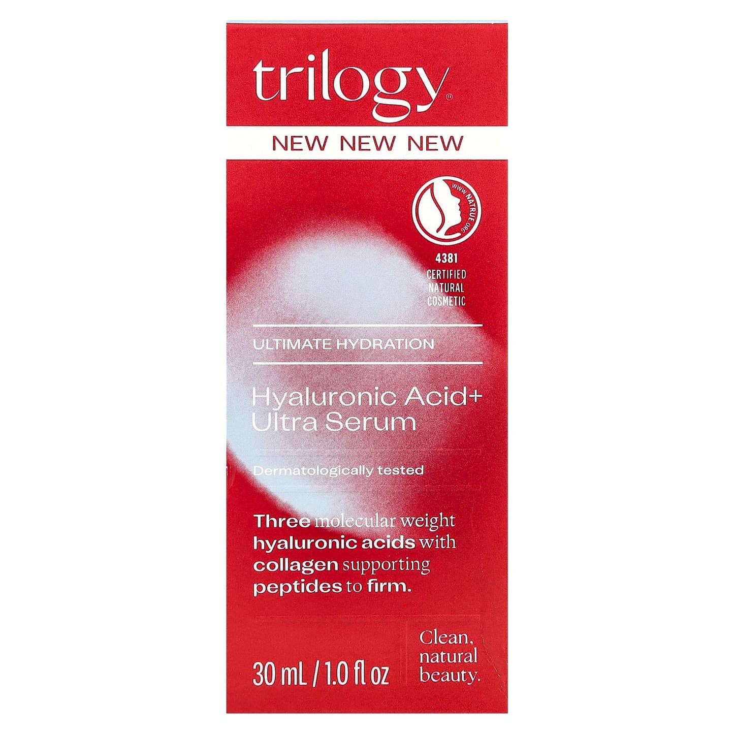 Trilogy
Hyaluronic Acid + Ultra Serum, 1 fl oz (30 ml)