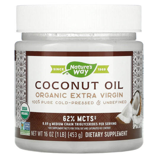 Nature's Way
Organic Coconut Oil, Extra Virgin, 16 oz (453 g)