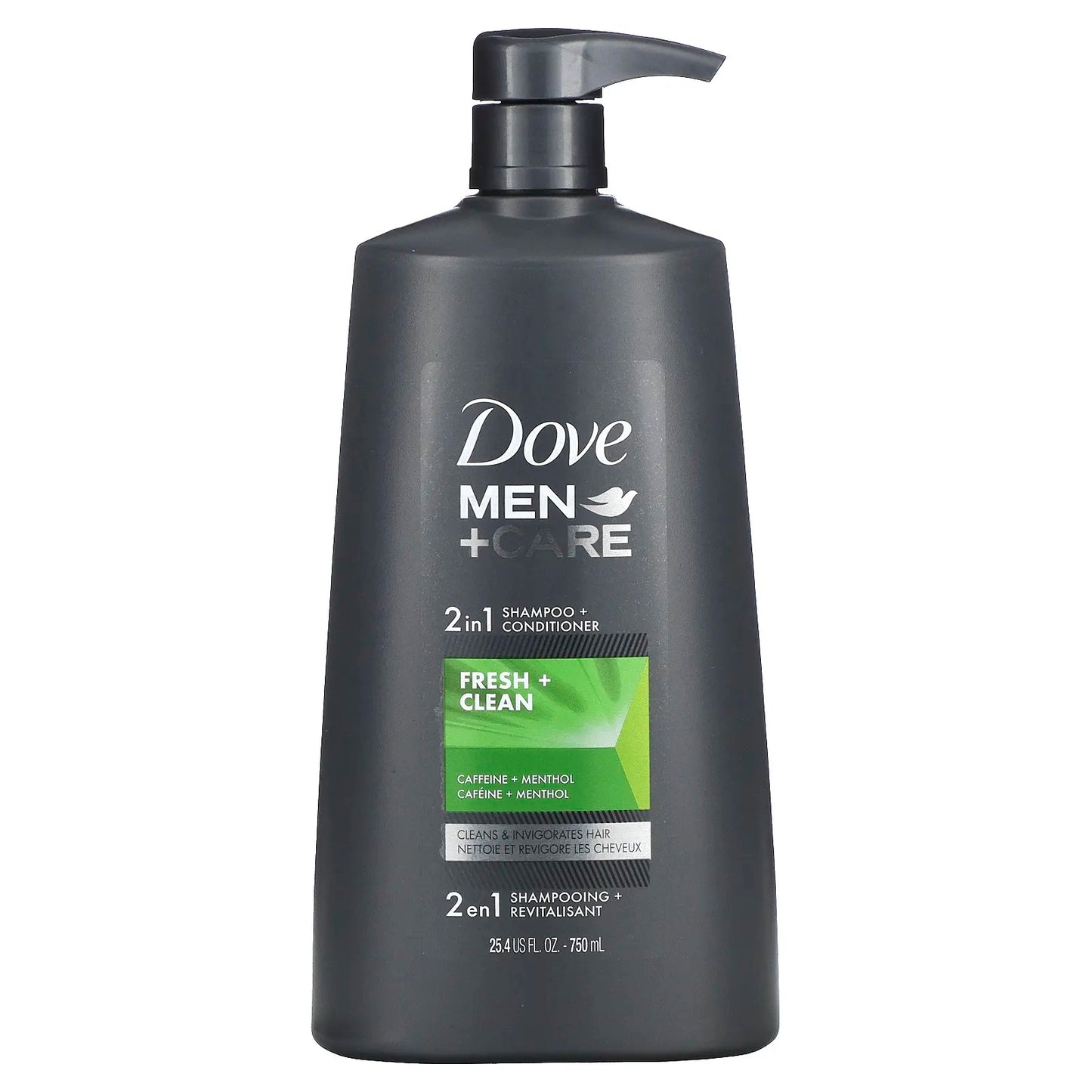 Dove
Men+Care, 2 in 1 Shampoo + Conditioner, Fresh & Clean, 25.4 fl oz (750 ml)