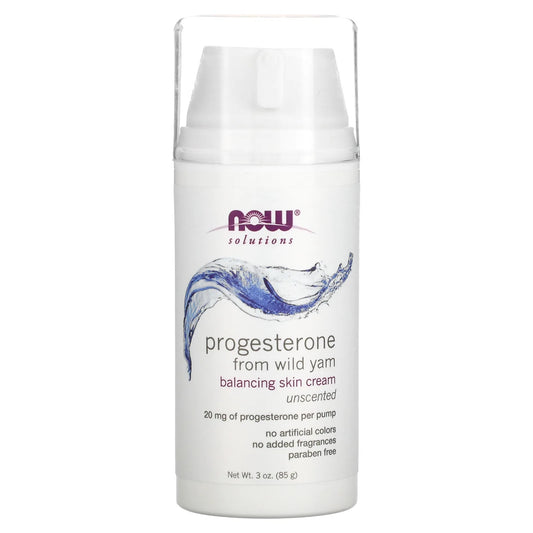 Progesterone Products
NOW Foods
Solutions, Progesterone from Wild Yam, Balancing Skin Cream, Unscented, 20 mg, 3 oz (85 g)