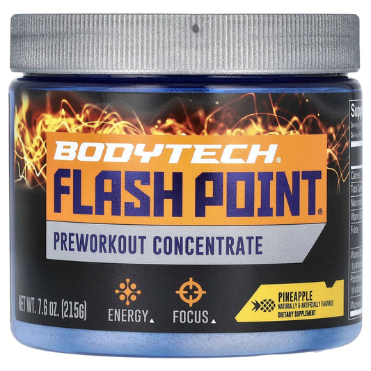 BodyTech
Flash Point, Preworkout Concentrate, Pineapple, 7.6 oz (215 g)