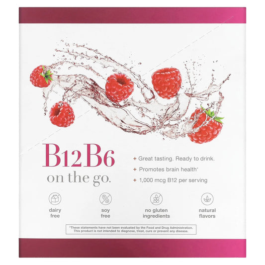 Youtheory
B12B6 On The Go, Raspberry, 12 Packets, 1 fl oz (30 ml) Each