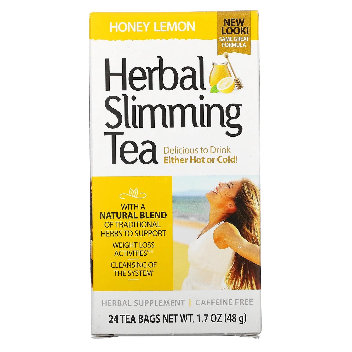 21st Century
Herbal Slimming Tea, Honey Lemon, Caffeine Free, 24 Tea Bags, 1.7 oz (48 g)