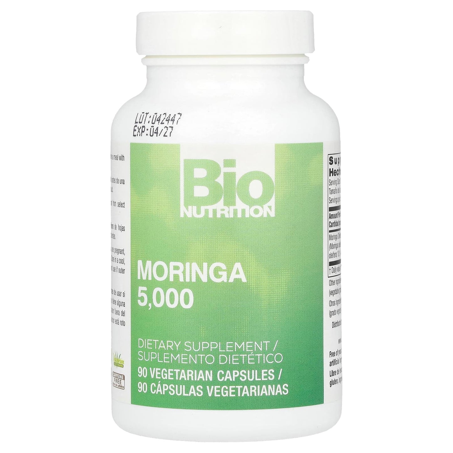 Bio Nutrition
Moringa 5,000, 5,000 mg, 90 Vegetarian Capsules