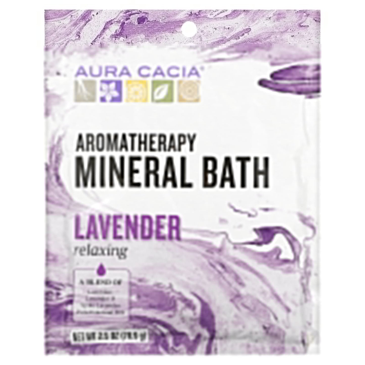 Auro cacia, Aromatherapy Mineral Bath, Relaxing Lavender, 2.5 oz (70.9 g)