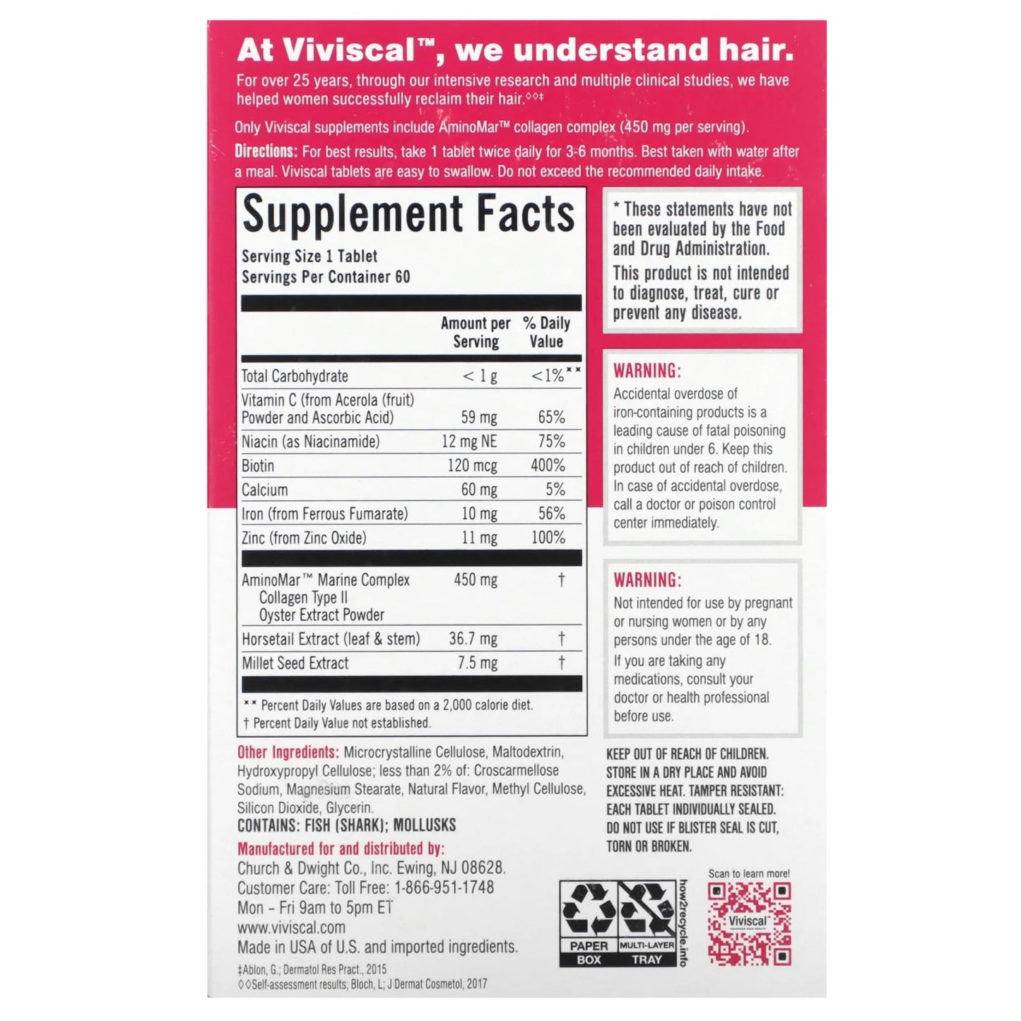 Viviscal
Hair Growth Supplement, 60 Tablets