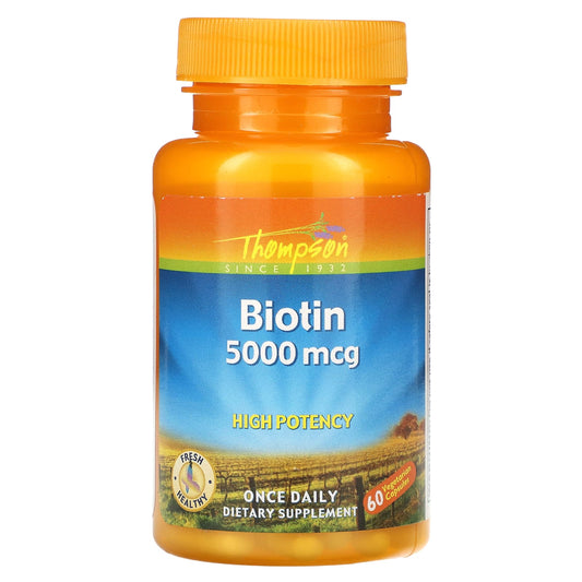 Thompson
Biotin, 5,000 mcg, 60 Vegetarian Capsules