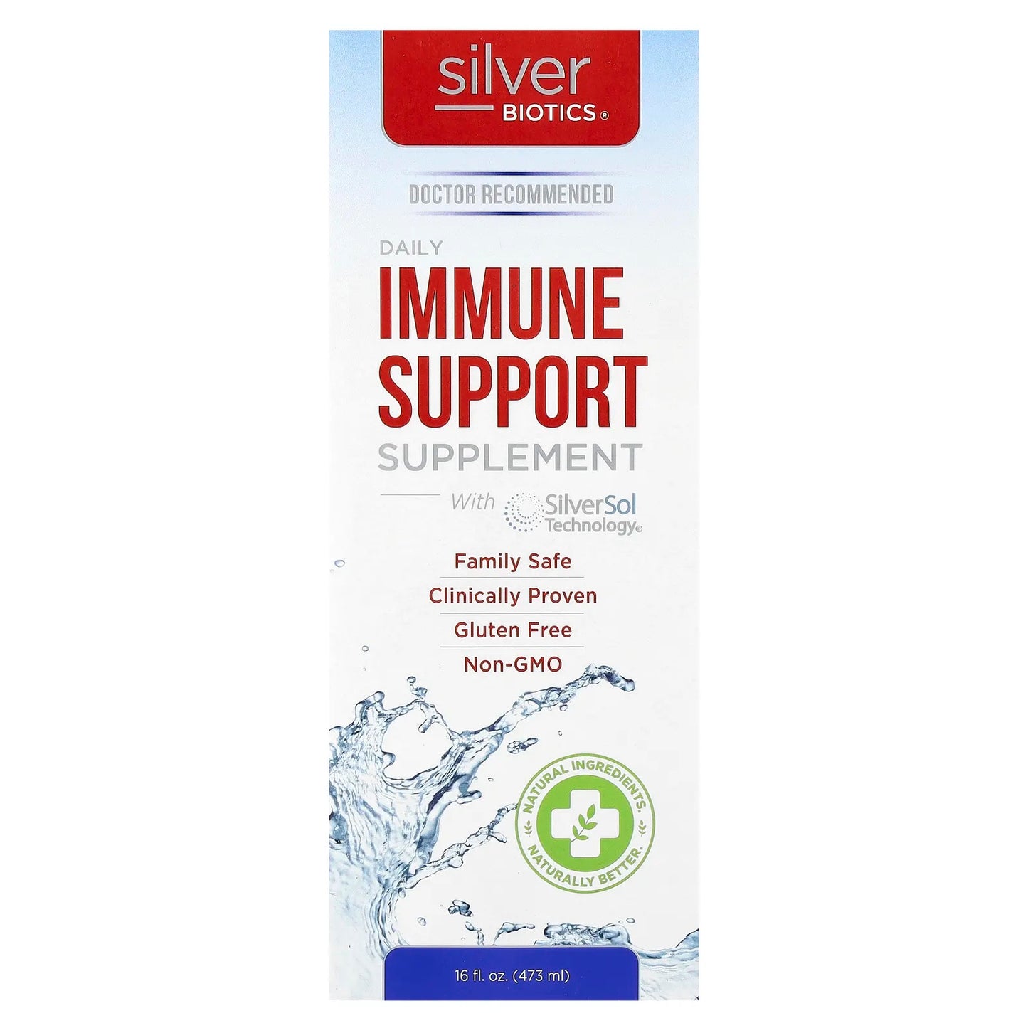 American Biotech Labs
Silver Biotics®, Daily Immune Support Supplement with SilverSol Technology®, 50 mcg, 16 fl oz (473 ml)