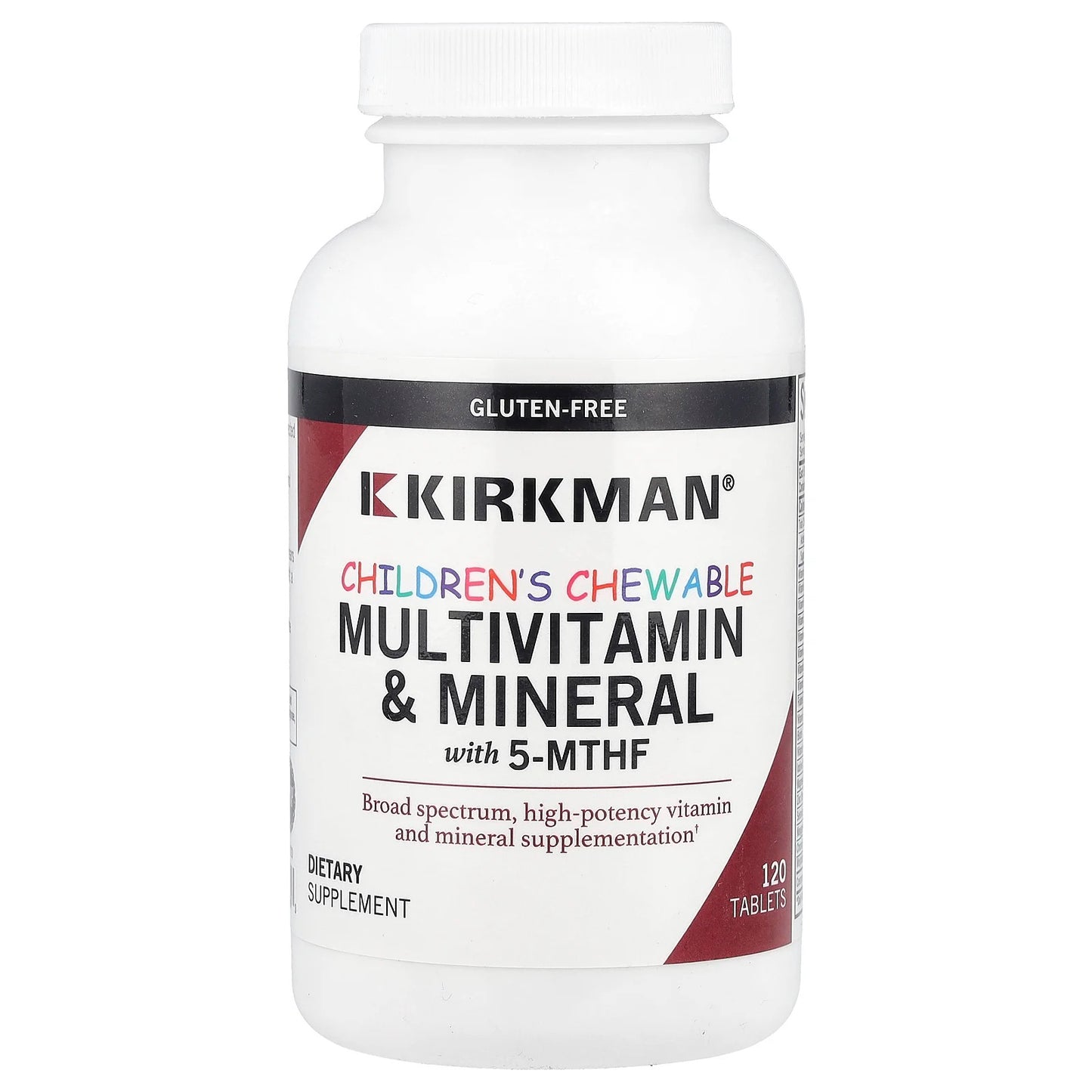 Kirkman Labs
Children's Chewable Multivitamin & Mineral with 5-MTHF, 120 Tablets