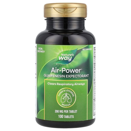 Nature's Way
Air-Power®, Guaifenesin Expectorant, 200 mg, 100 Tablets