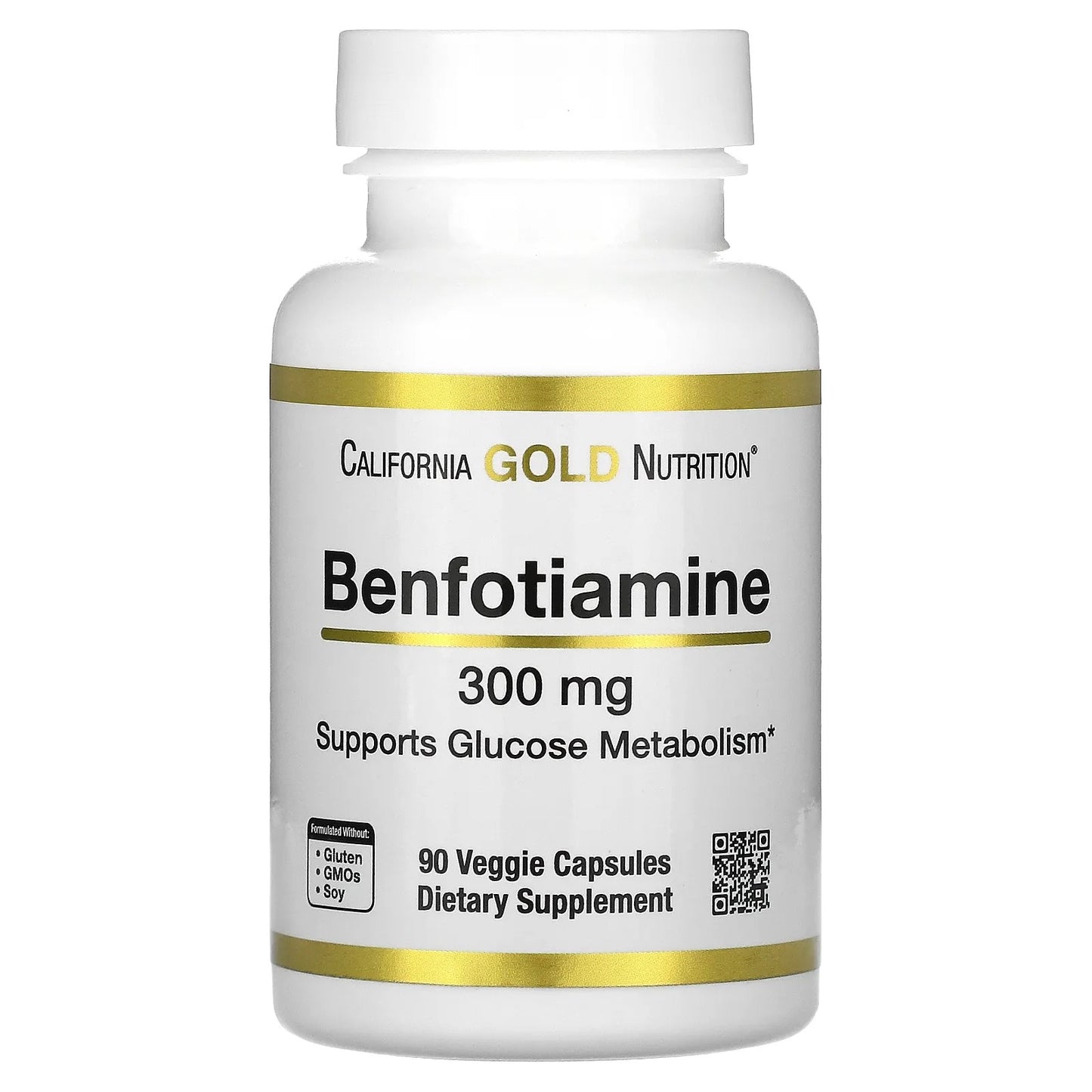 California Gold Nutrition
Benfotiamine, 300 mg, 90 Veggie Capsules