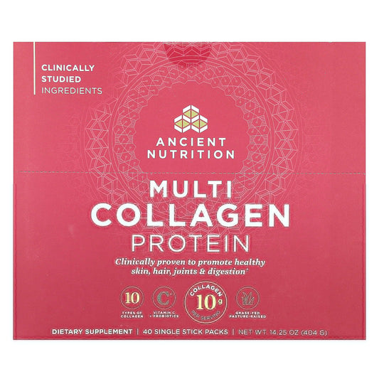 Ancient Nutrition
Multi Collagen Protein, 40 Single Stick Packs, 0.36 oz (10.1 g) Each