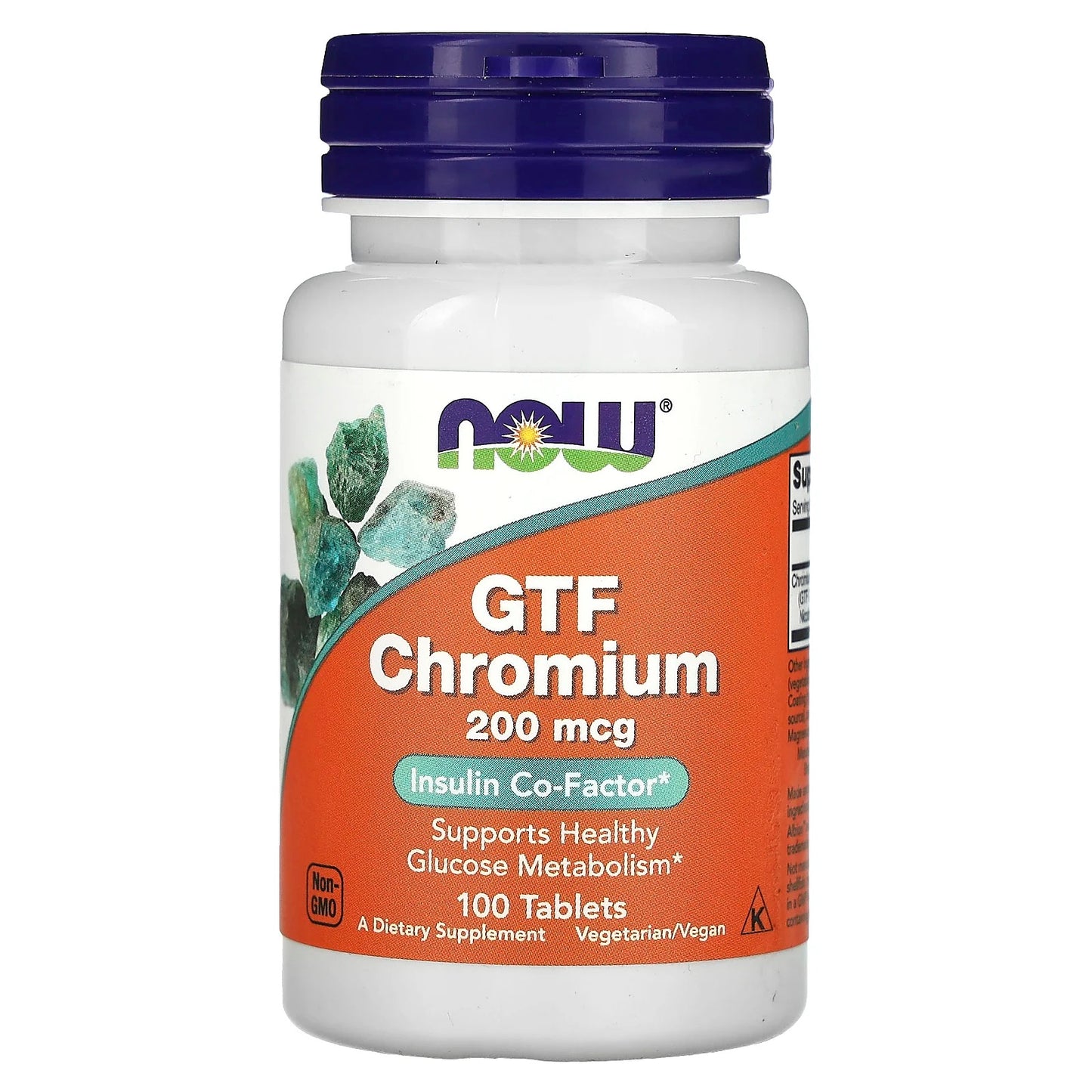 NOW Foods
GTF Chromium, 200 mcg, 100 Tablets