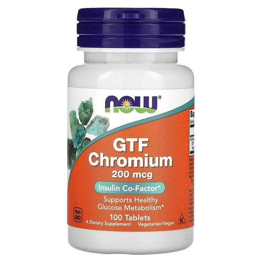 NOW Foods
GTF Chromium, 200 mcg, 100 Tablets