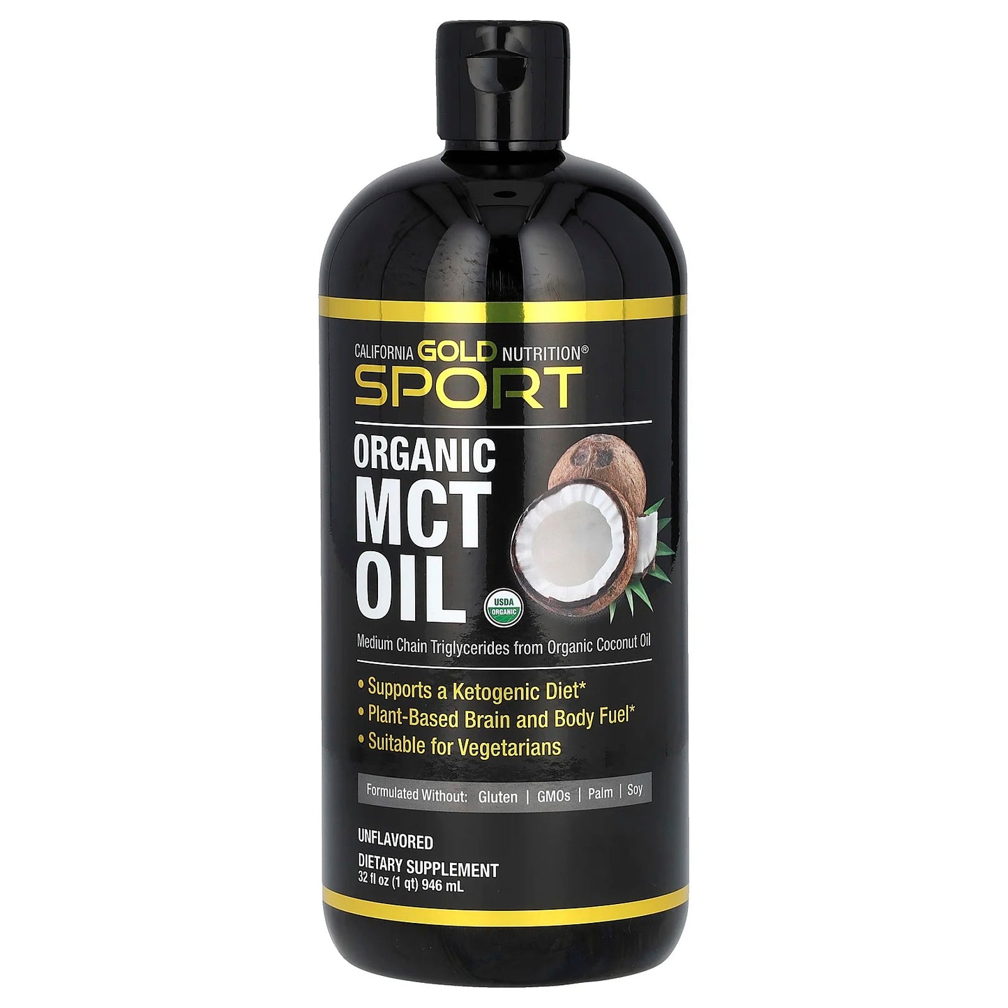 California Gold Nutrition
Sport, Organic MCT Oil, 32 fl oz (946 ml)