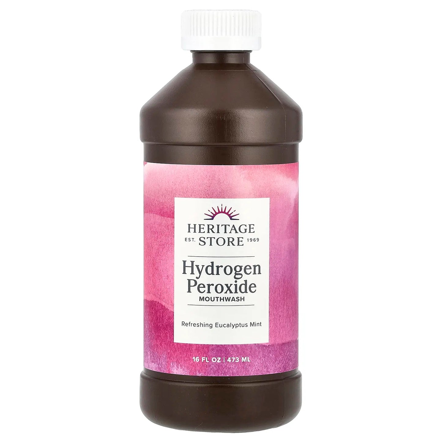 Heritage Store
Hydrogen Peroxide Mouthwash, Refreshing Eucalyptus Mint, 16 fl oz (473 ml)