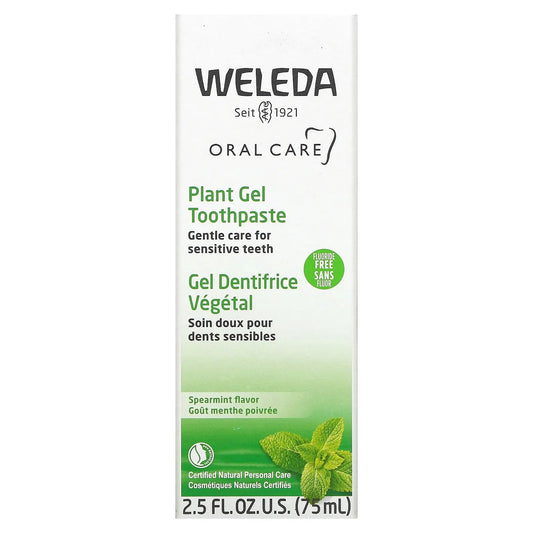 Weleda
Oral Care, Plant Gel Toothpaste, Fluoride Free, Spearmint, 2.5 fl oz (75 ml)