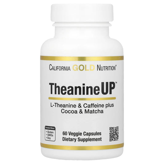 California Gold Nutrition
TheanineUP™, L-Theanine & Caffeine plus Cocoa & Matcha , 60 Veggie Capsules