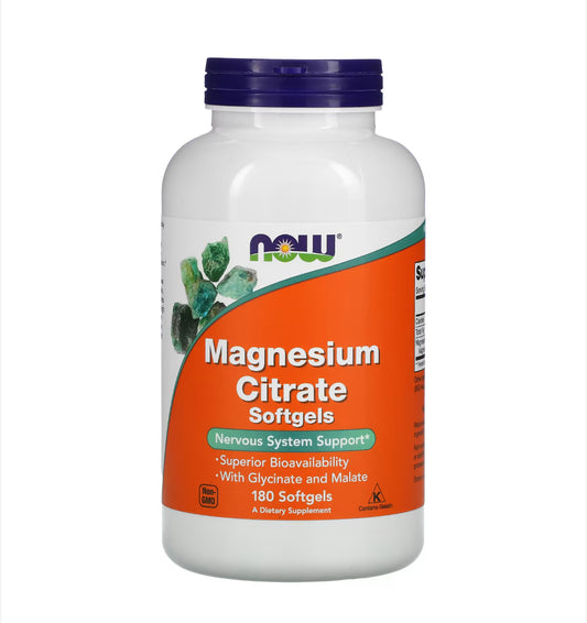 NOW MAGNESIUM CITRATE, 180 SOFTGELS