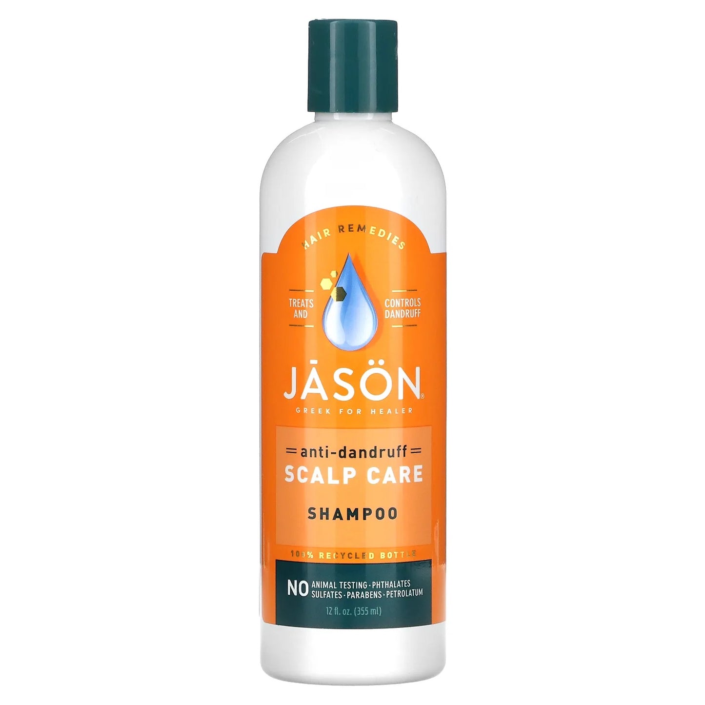 Jason Natural
Anti-Dandruff Scalp Care Shampoo, 12 fl oz (355 ml)