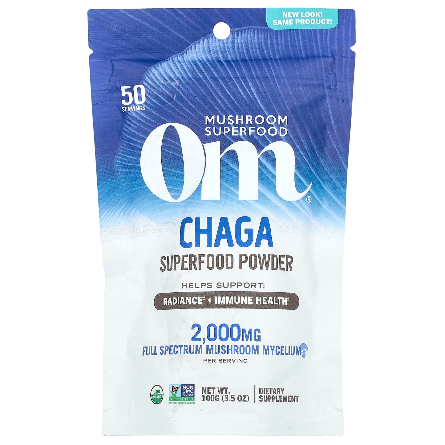 Om Mushrooms
Superfood Powder, Chaga, 3.5 oz (100 g)