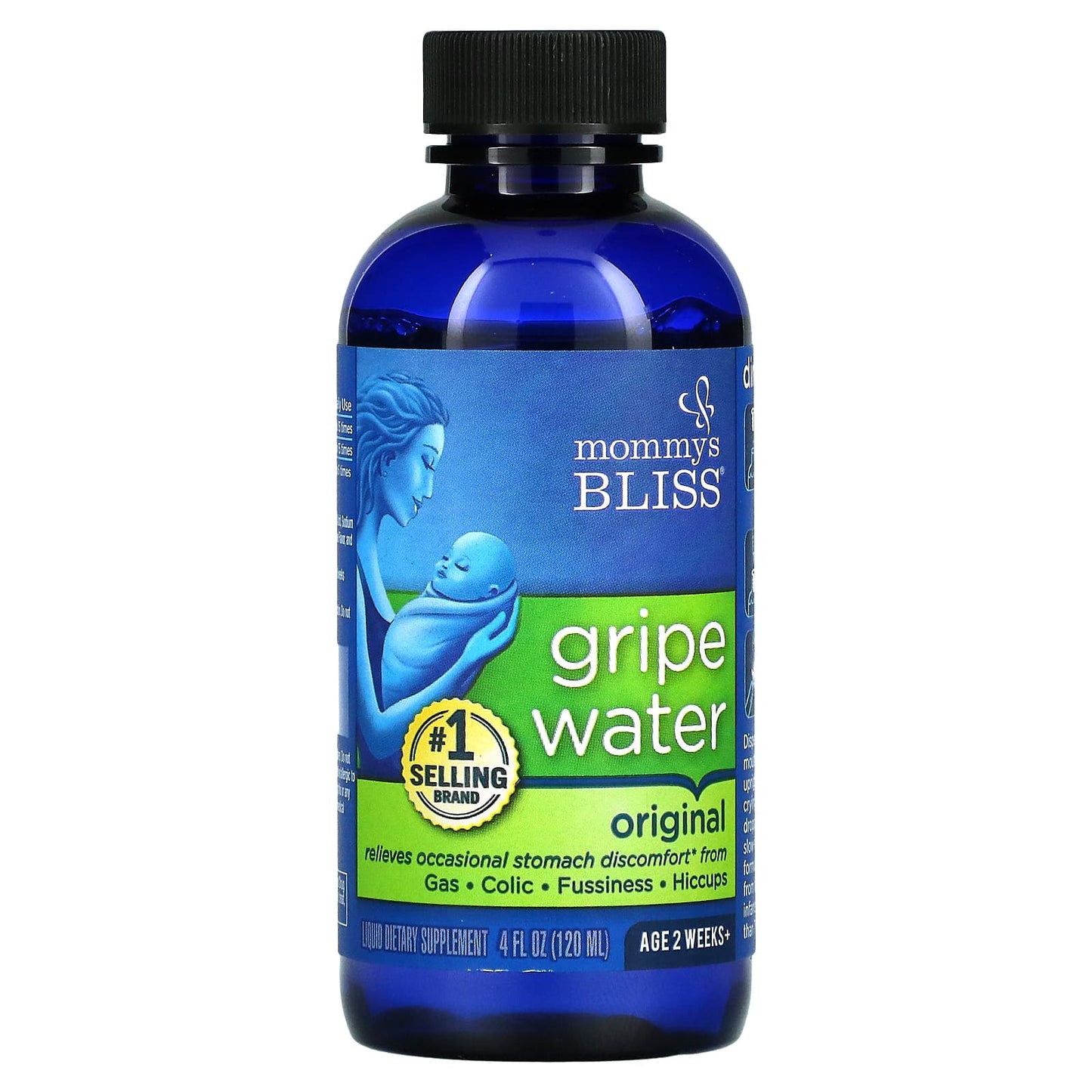 Mommy's Bliss
Gripe Water, Original, Age 2 Weeks+, 4 fl oz (120 ml)