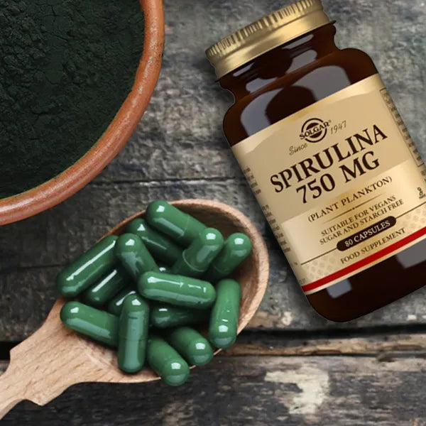 SOLGAR SPIRULINA 750MG, 80 CAPSULES