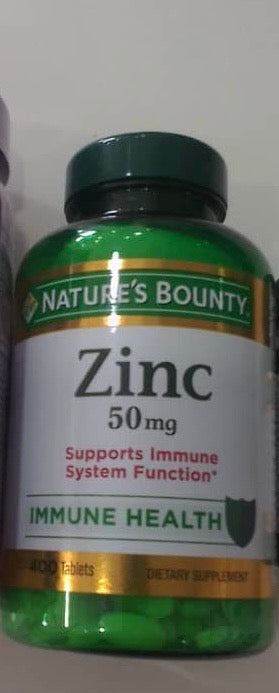 NATURE’S BOUNTY ZINC 50MG, 400 TABLETS