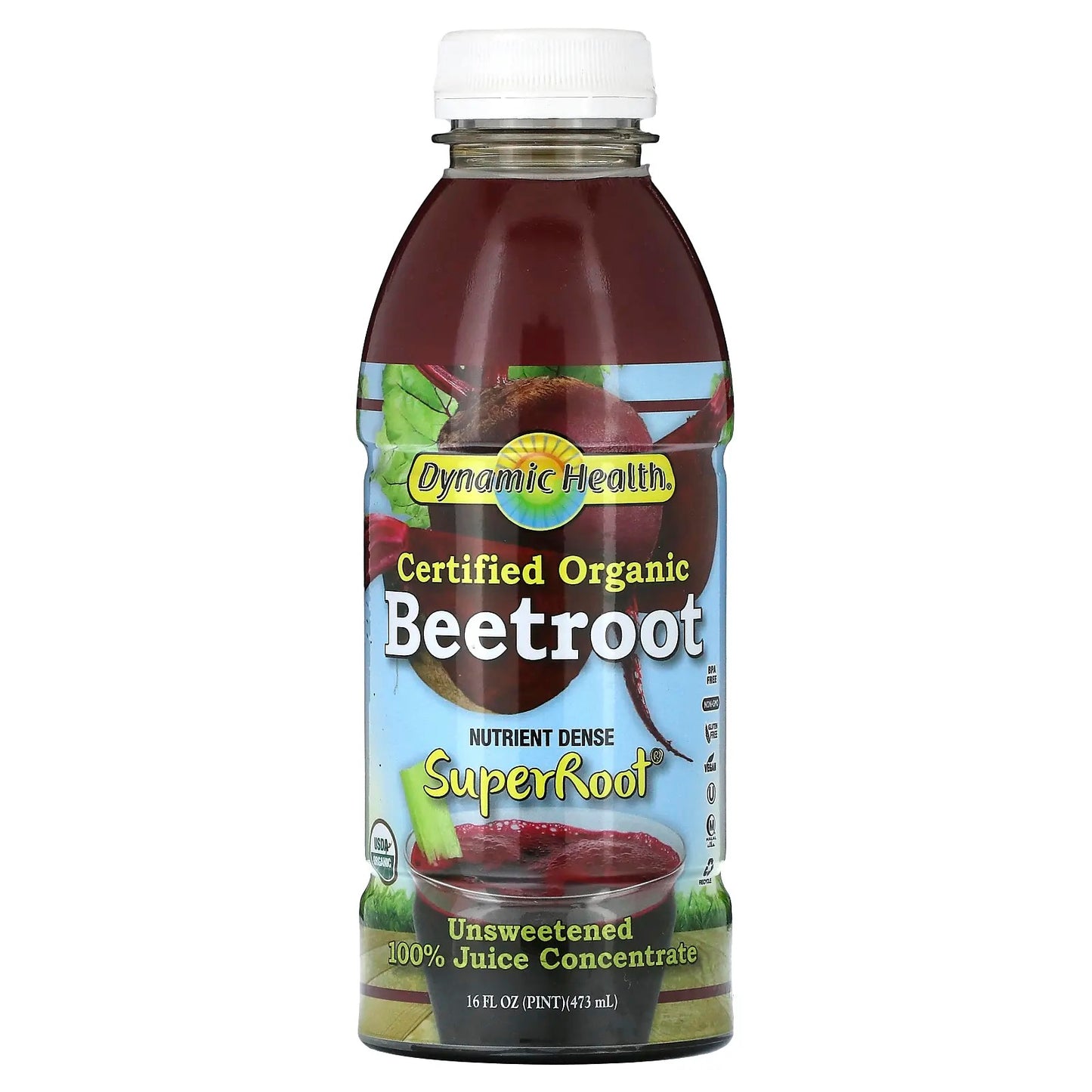 Dynamic Health
Certified Organic Beetroot, 16 fl oz (473 ml)