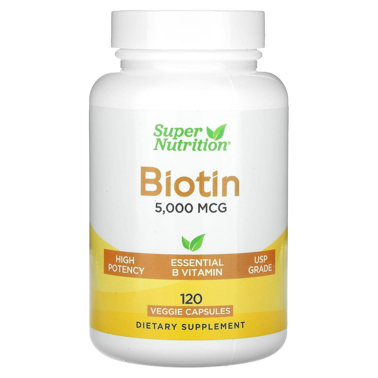 Super Nutrition, Biotin, 5,000 mcg, 120 Veggie Capsules By Super Nutrition