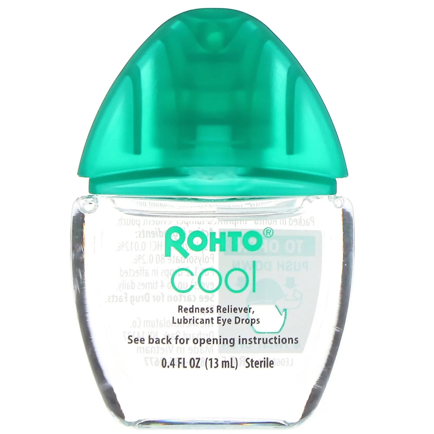 Rohto
Cooling Eye Drops, Dual Action Redness + Dryness Relief, 0.4 fl oz (13 ml)