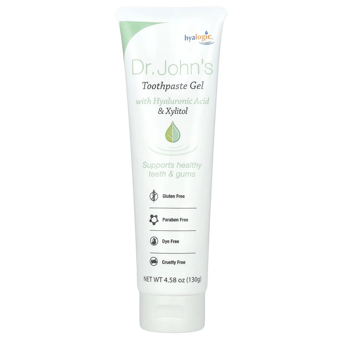 Hyalogic
Dr. John's Toothpaste Gel with Hyaluronic Acid & Xylitol, Mint, 4.58 oz (130 g)