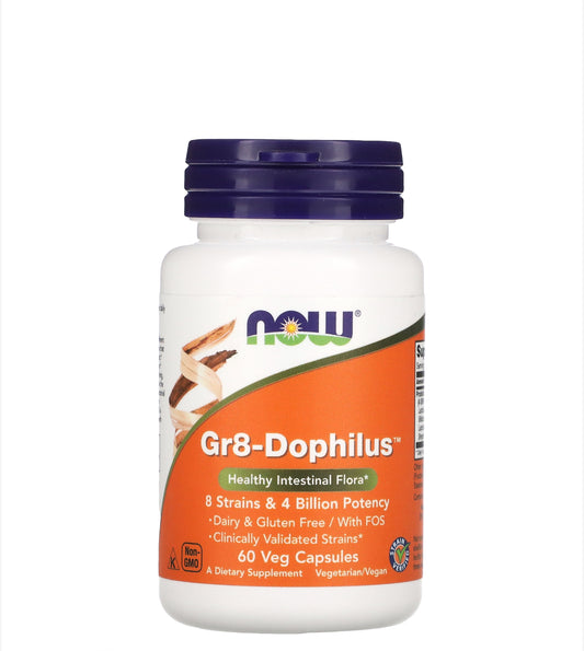 NOW GR8-DOPHILUS, 60 VEG CAPSULES