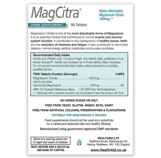 HEALTHAID MAGCITRA, 60 TABLETS