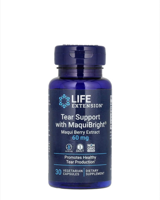 LIFE EXTENSION TEAR SUPPORT WITH MAQUIBRIGHT, MAQUI BERRY EXTRACT, 60MG, 30 CAPSULES