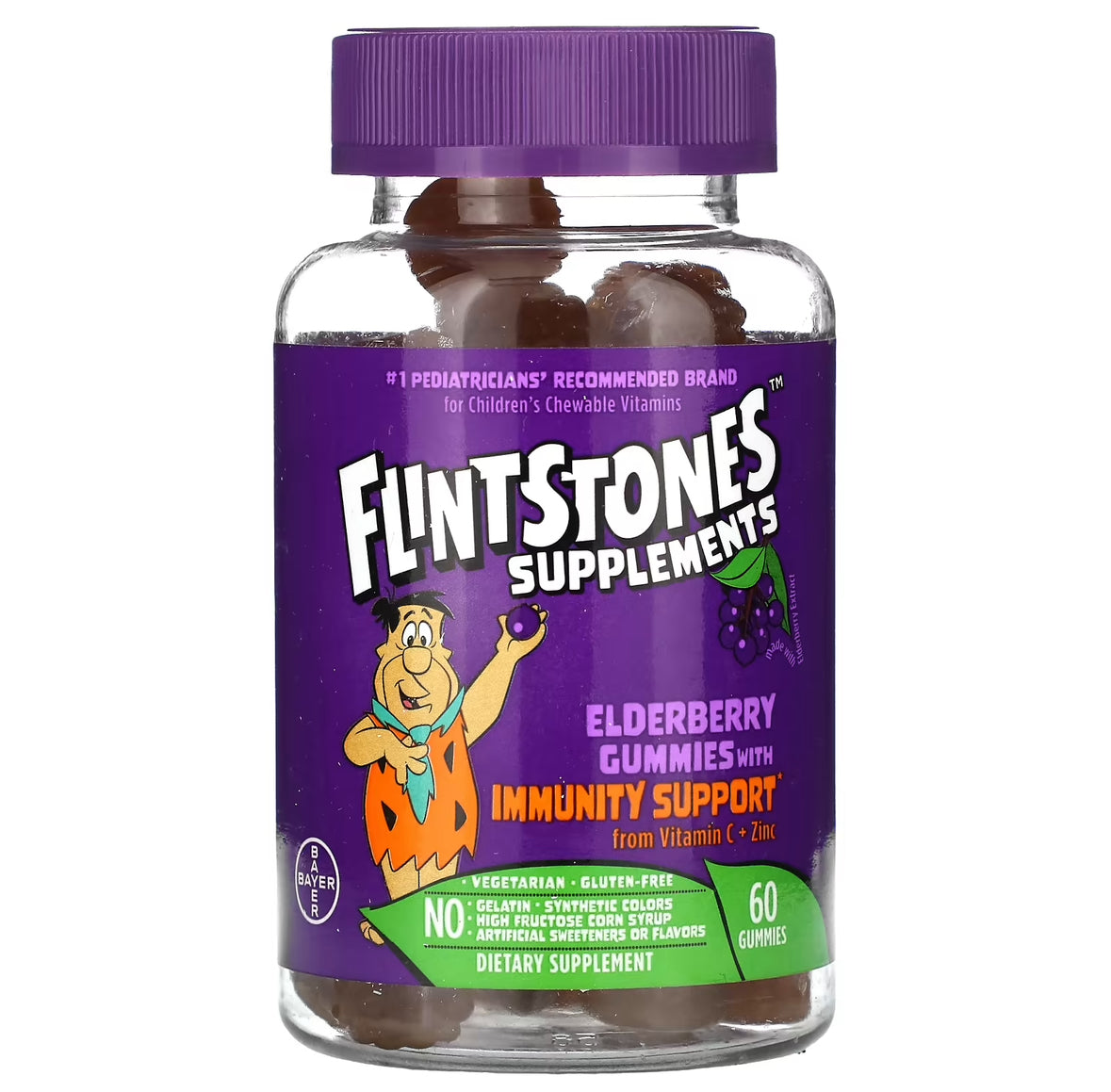 FLINTSTONES SUPPLEMENTS ELDERBERRY, 60 GUMMIES