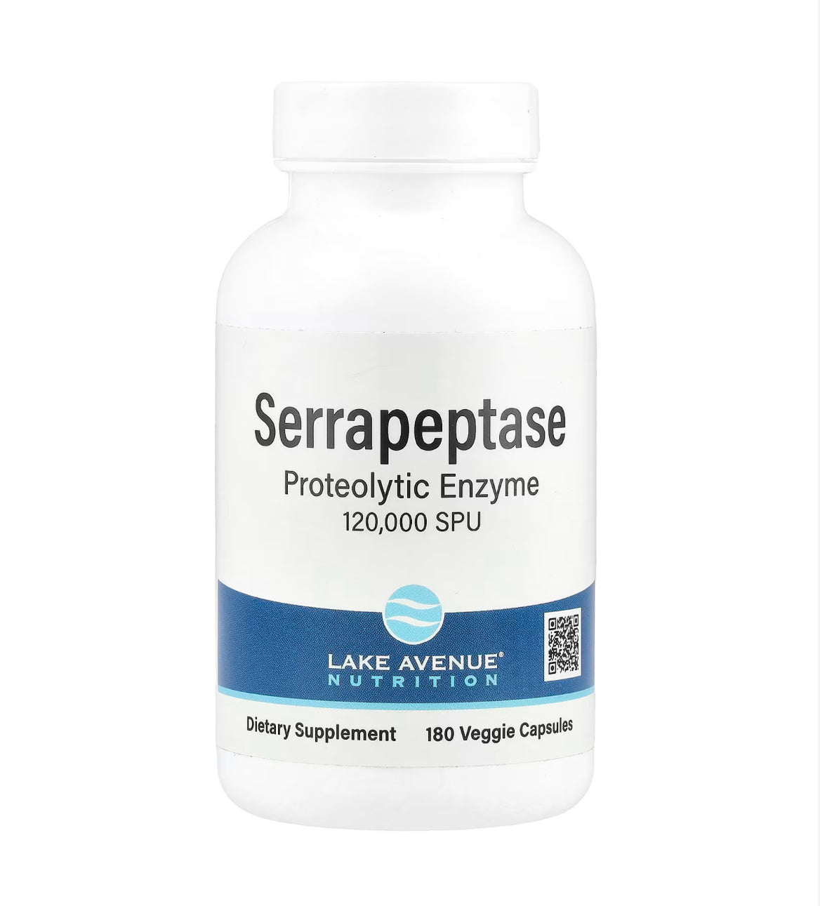 LAKE AVENUE NUTRITION SERRAPEPTASE, PROTEOLYTIC ENZYME, 120,000 SPU