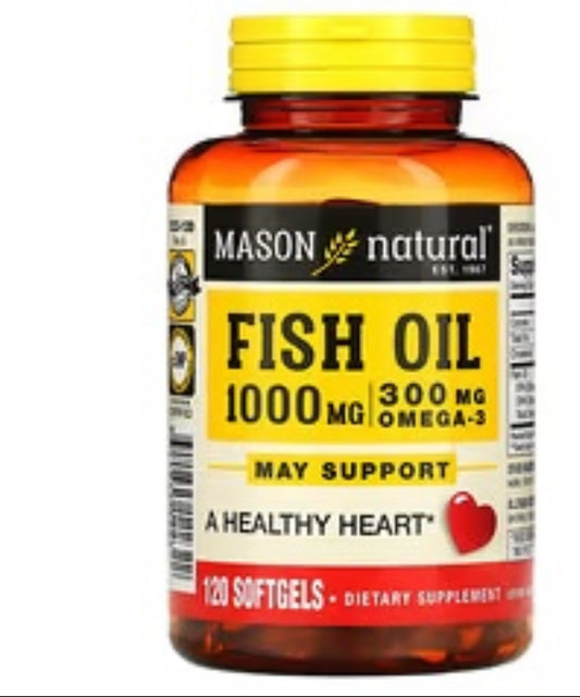 MASON NATURAL FISH OIL 1000MG, 120 SOFTGELS