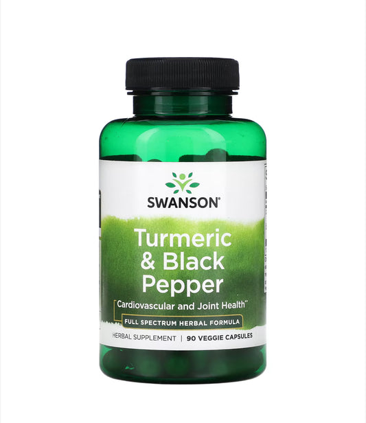 SWANSON TURMERIC & BLACK PEPPER, 90 VEGGIE CAPSULES