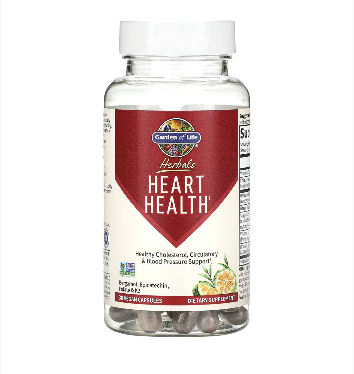 GARDEN OF LIFE HERBALS HEART HEALTH, 30 VEGAN CAPSULES