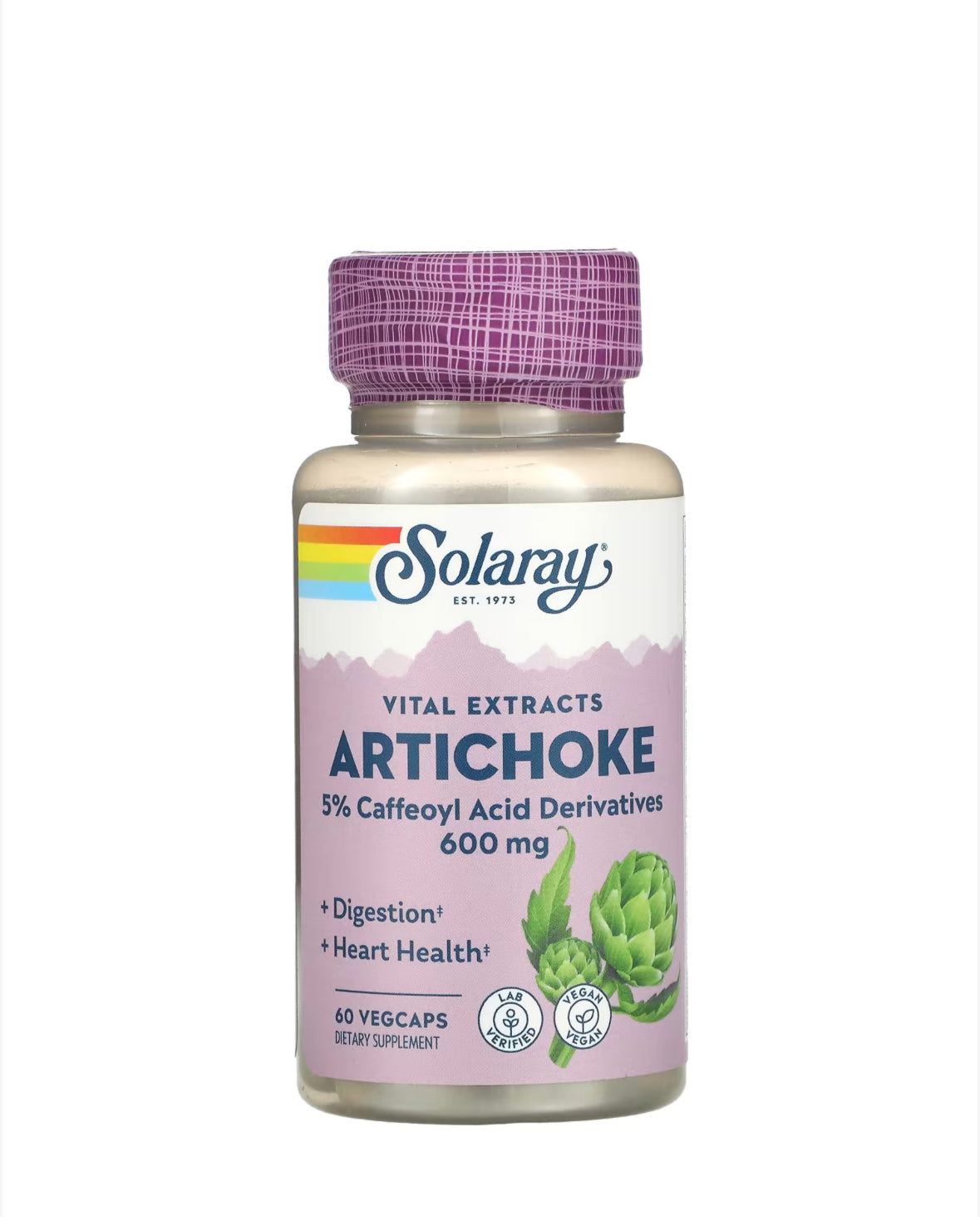 SOLARAY ARTICHOKE 600MG, 60 VEGCAPS