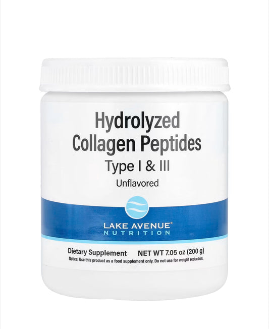 LAKE AVENUE NUTRITION HYDROLYZED COLLAGEN PEPTIDES, TYPE I & III UNFLAVORED