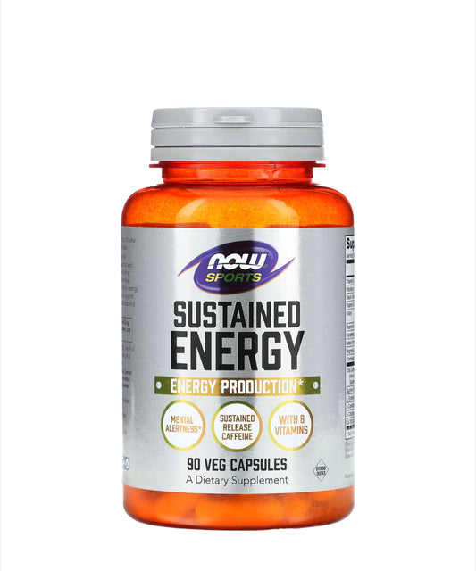 NOW SPORTS SUSTAINED ENERGY, 90 VEG CAPSULES